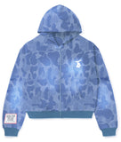 Marshmallow Blue Steezape Zip up Hoodie